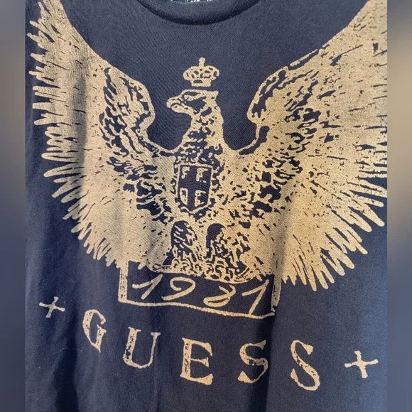 Guess Black and Gold Graphic T-Shirt - Picture 3 of 5